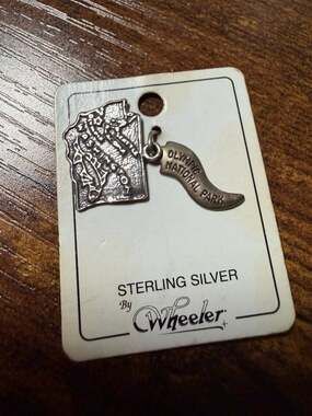 Vintage Wheeler Sterling Silver Washington State and Olympic National Park Charm